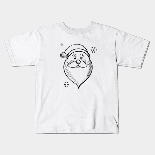 Handrawing Christmas Santa Kids T-Shirt by Dosunets